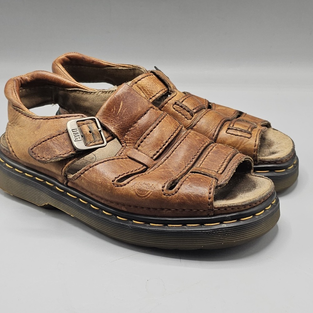 Vintage Dr Doc Martens Fisherman Platform Chunky Sandals Made Sz 9 Made England